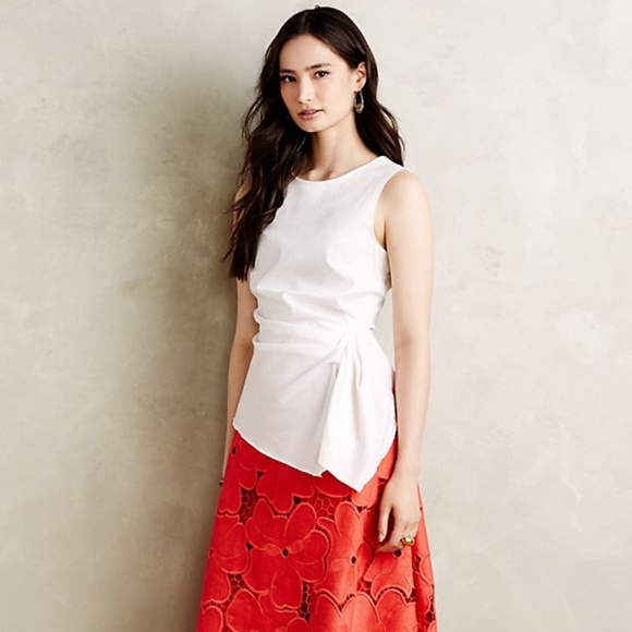 NWT Anthropologie Gathered Poplin Tank - Picture 4 of 5